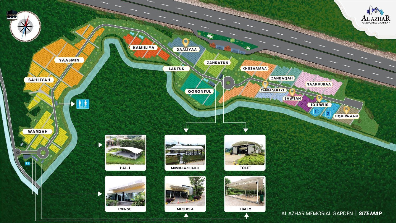 Site map Al Azhar Memorial Garden